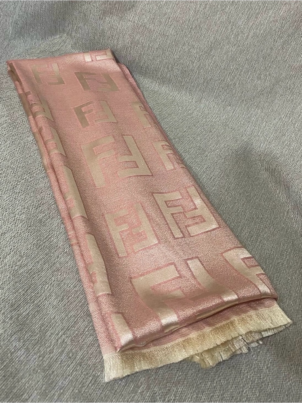 Rose Gold FF Jacquard Scarf